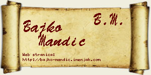 Bajko Mandić vizit kartica